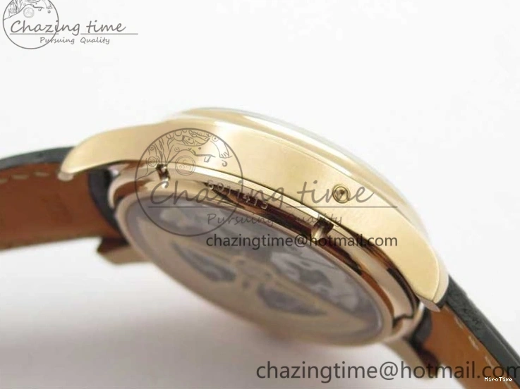 MIROTIME 0307 Elegant Portugieser Perpetual Calendar IW503302 RG V9F 1:1 Best Edition Gray Dial on Black Leather Strap A 7096